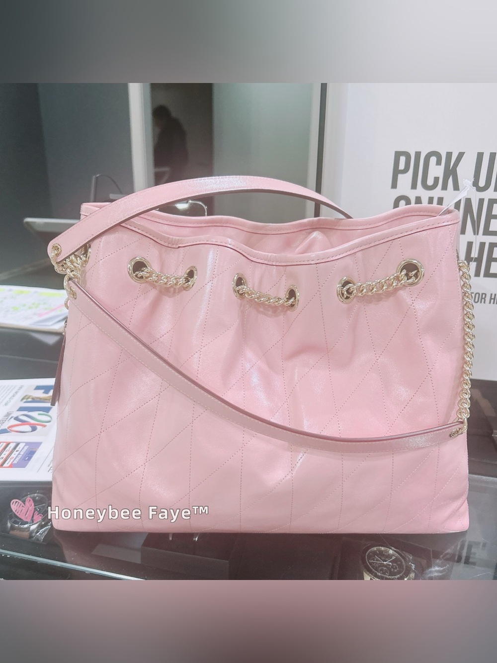 NWT Coach Evelyn Shoulder Bag With Quilting CDR00 Carnation